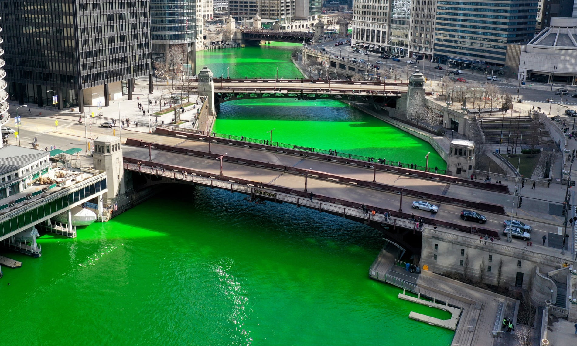 Chicago River Illinois for St Patrick's Day